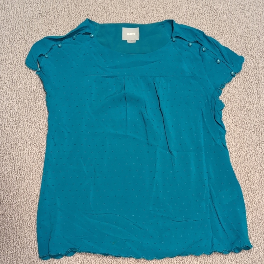 Banana Republic Blue Cap Sleeve Blouse